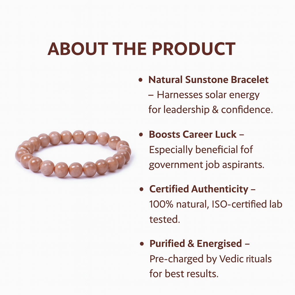 AstroJeet Sunstone Bracelet – Success & Government Job Edition