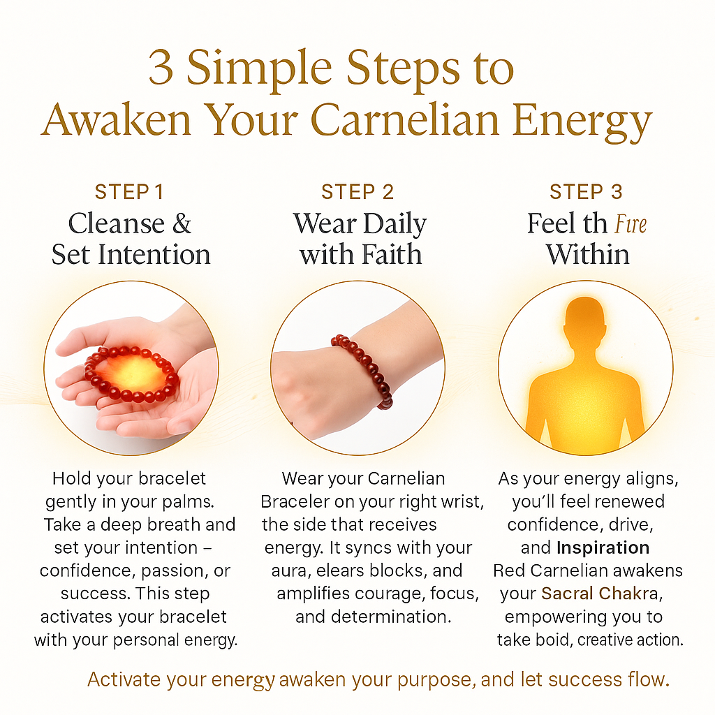 Red Carnelian Crystal Bracelet – Motivation, Confidence & Creativity Stone