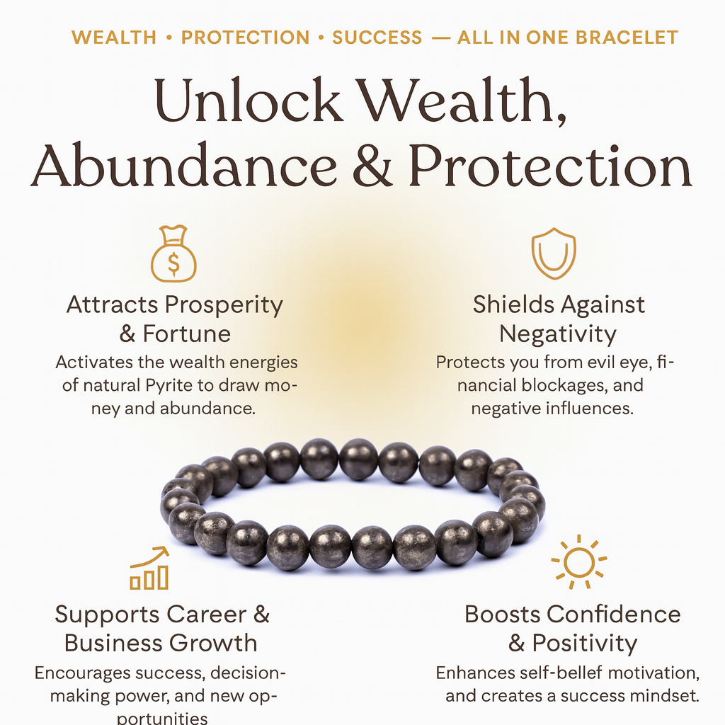 AstroJeet Pyrite Bracelet – Money Magnet & Confidence Booster
