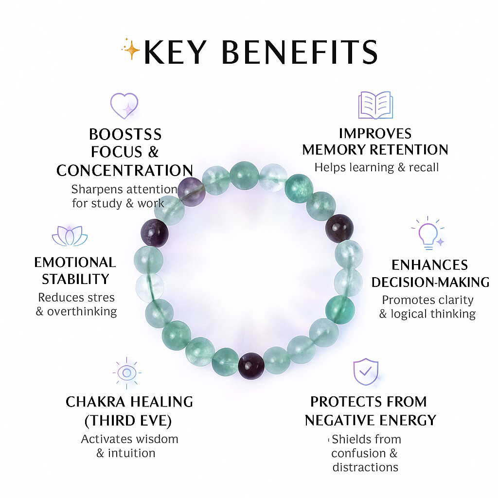 AstroJeet Multi-Fluorite Bracelet – Focus, Study & Memory Support
