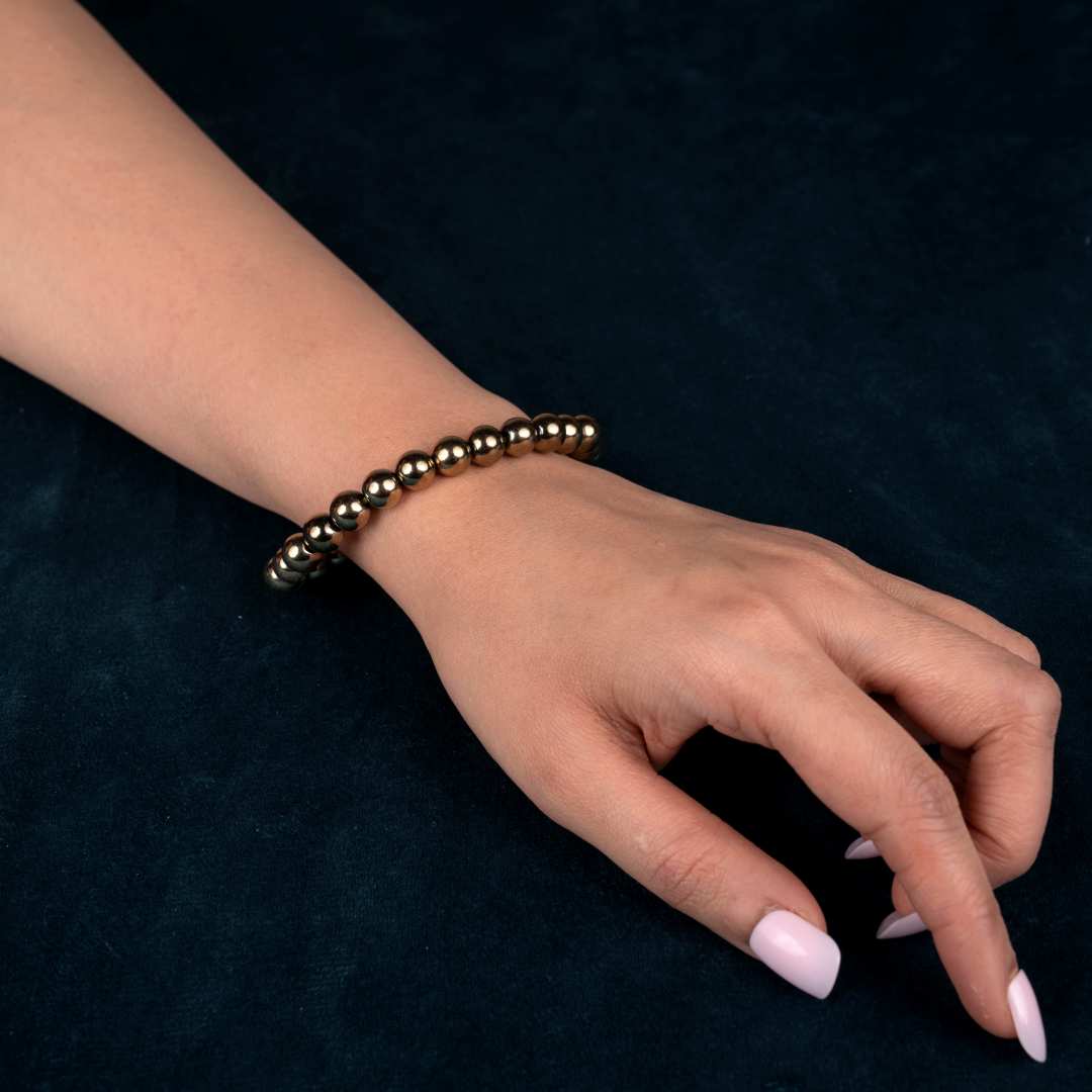 AstroJeet Golden Hematite Bracelet – Confidence, Protection & Power