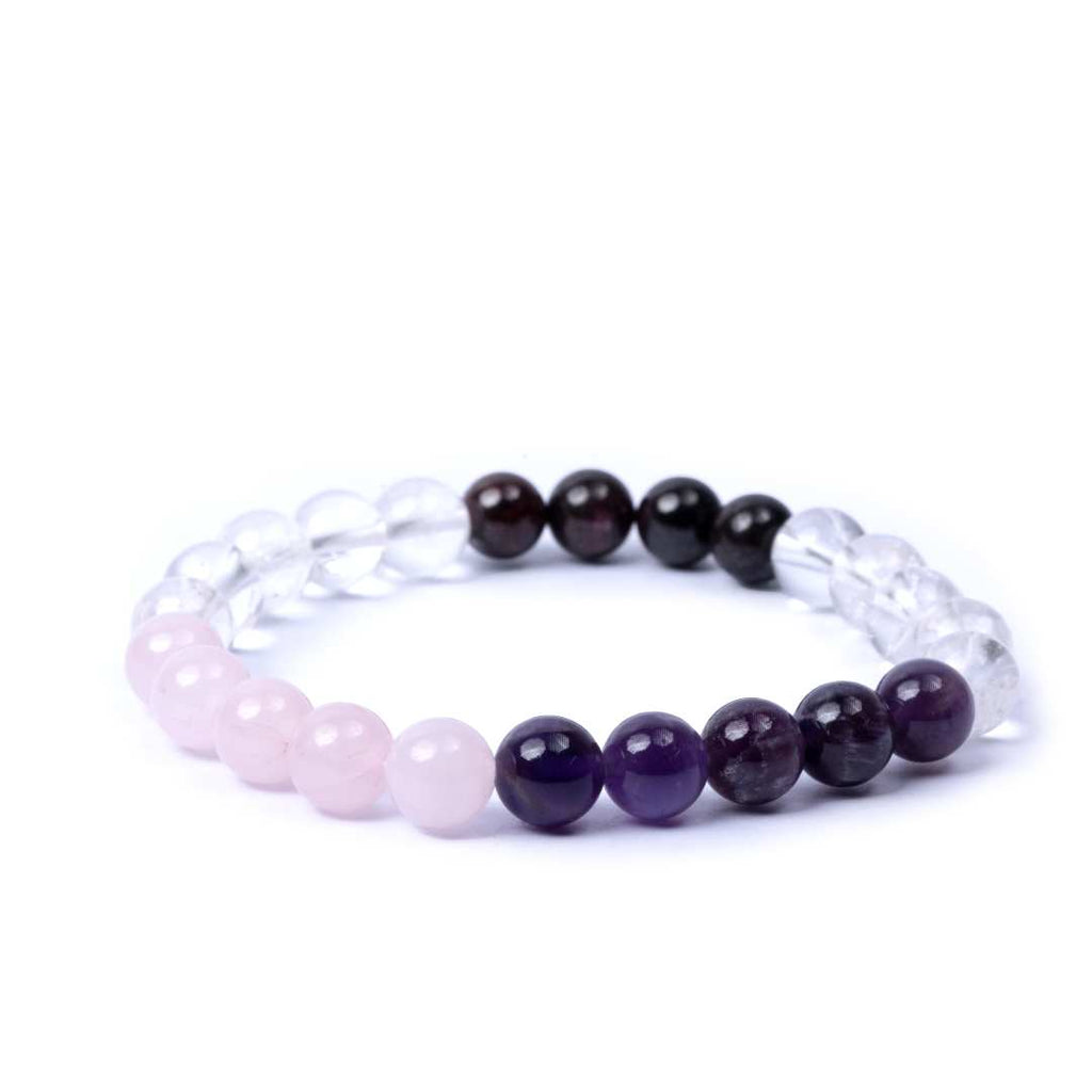 AstroJeet Marriage Bracelet – Rose Quartz, Amethyst, Clear Quartz & Garnet | Love & Harmony