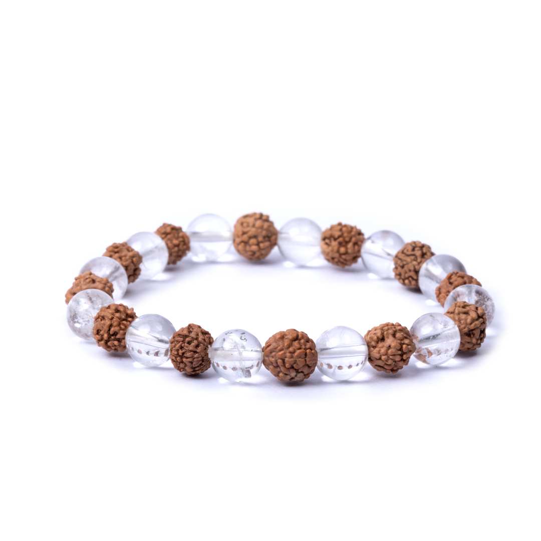 AstroJeet Sphatik Rudraksh Bracelet – Purity • Peace • Divine Energy