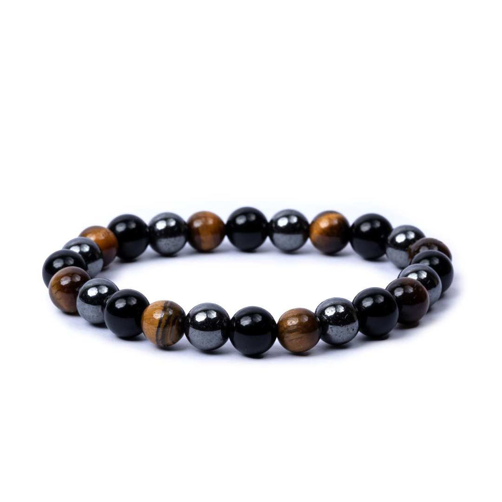 AstroJeet Triple Protection Bracelet – Hematite, Black Obsidian & Tiger Eye